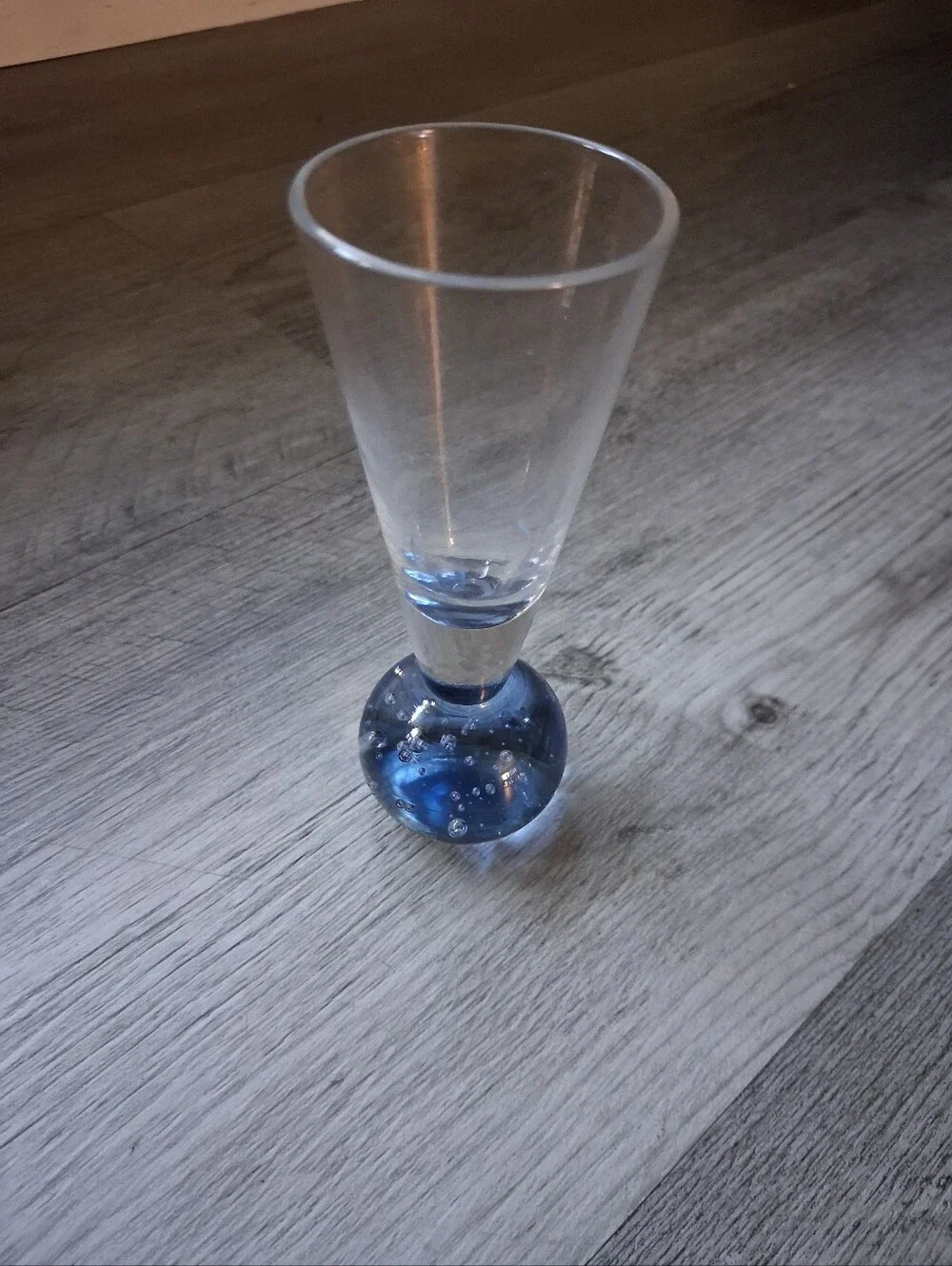 Set of 4 Stemmed Shot Glasses with Colored Bubble Bases